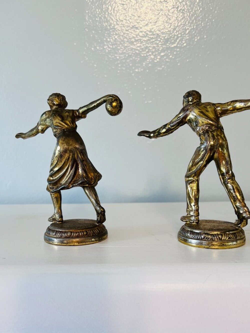 Vintage Mid-century (or earlier) Male / Female Bowling Trophy Set - Picture 7 of 12